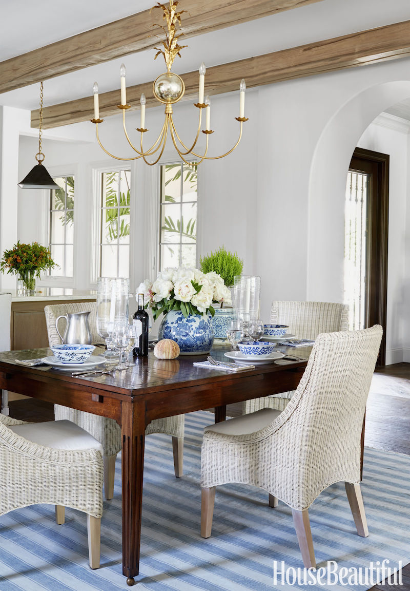 white-painted walls - summer Thornton living dining room