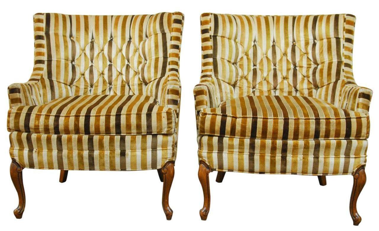 Erin Lane Estates pair of velvet tufted club chairs - etsy -1200 dollars