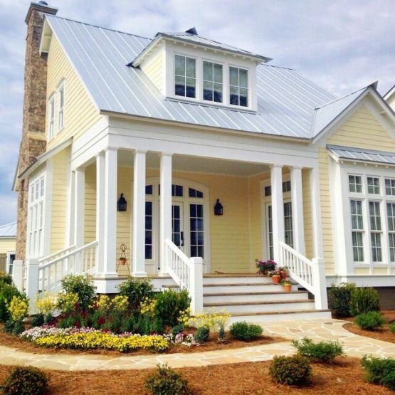 Yellow House White Trim Laurel Home   Yellow House White Trim 555x555 