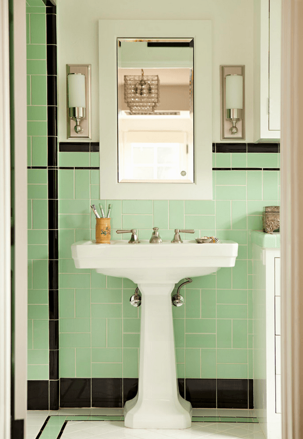 1920s Bathroom Tile Designs Green And Black Tile Laurel Home