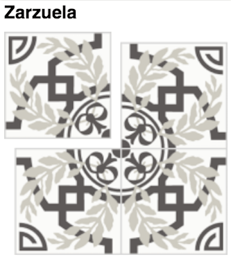 Villa Laguna Zarzuela cement encaustic tile pattern kitchen floor