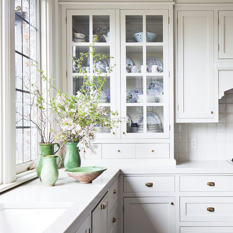 white-painted walls and cabinets kitchen Sophie Burke