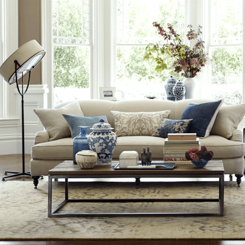 Williams Sonoma Home Beige Decor living room Bedford Sofa