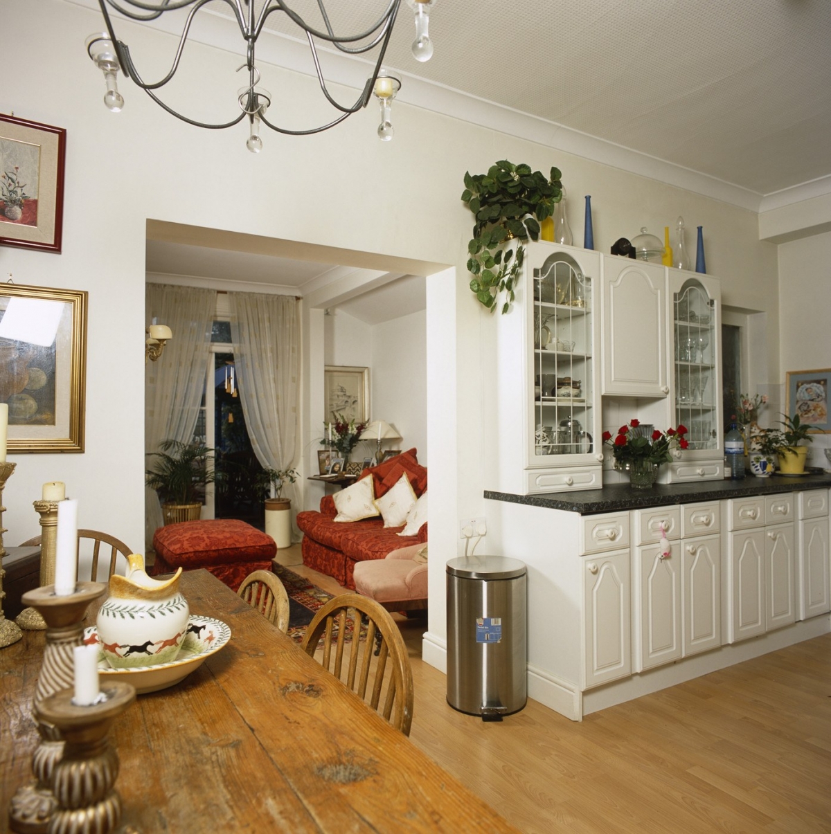 lonny white kitchen decorating above the cabinets - Laurel Home