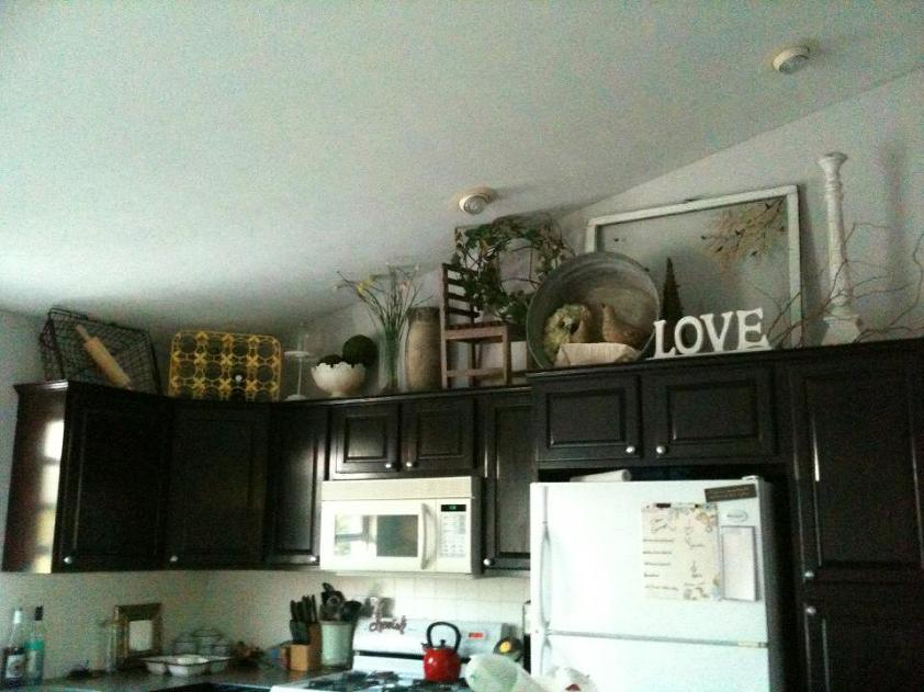 Decorating Above Cabinets, How To Put Garland Above Kitchen Cabinets