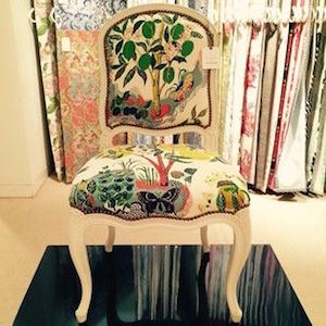 French chair with Schumacher fabric