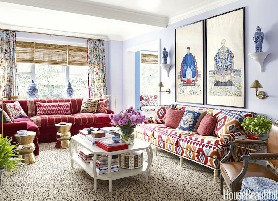 Mark Sikes Park Avenue living room - family room via House Beautiful