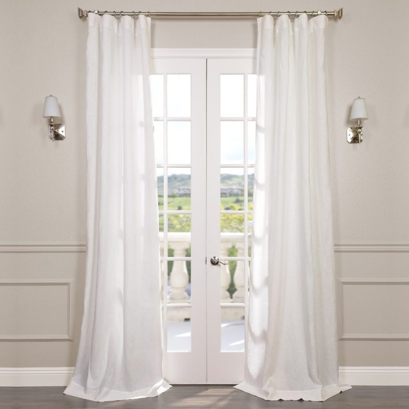 budget window treatments - EFF-Signature-Antique-Lace-French-Linen-Sheer-Curtain-Panel from overstock