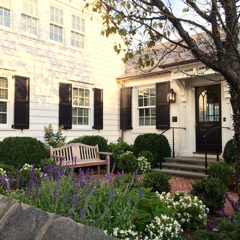 the garden and my bench at houhlihan lawrence bronxville new york