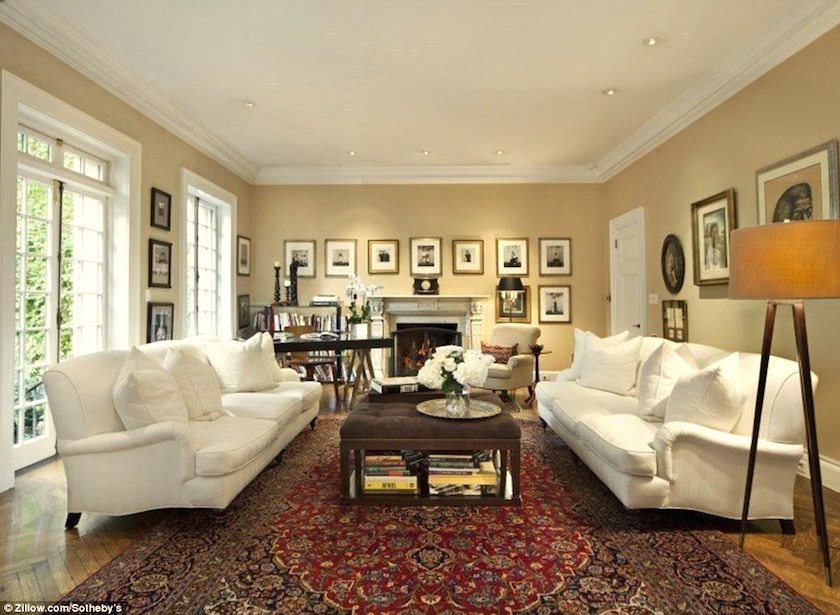 worst decorating mistake is not here. Lovely living room with an Oriental rug