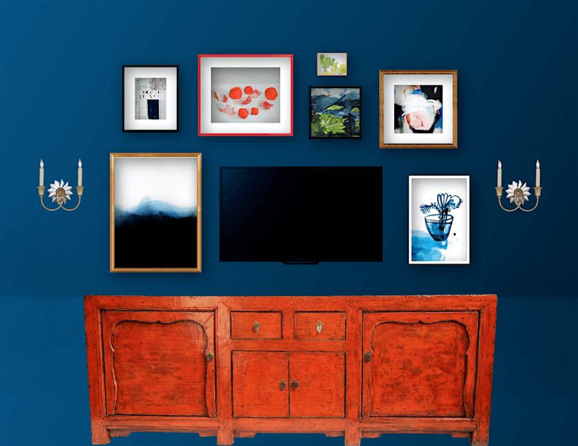 artfully walls with chairish sideboard and sconces