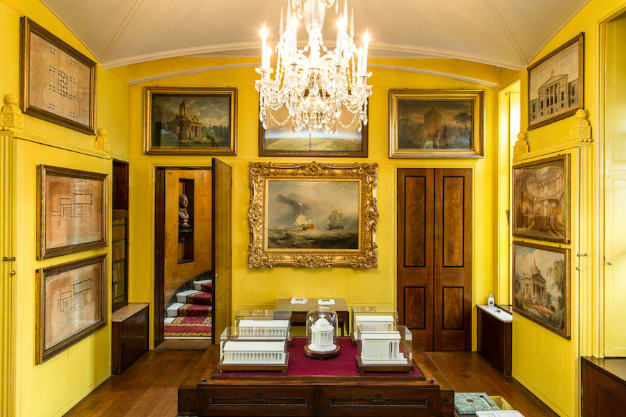 Sir John Soane's Museum - art - yellow walls