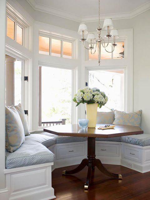 breakfast nook bay window treatments