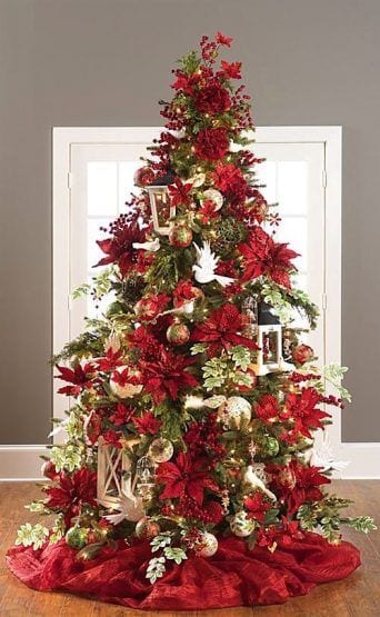 Classic Red and Green Christmas Trees - Laurel Home