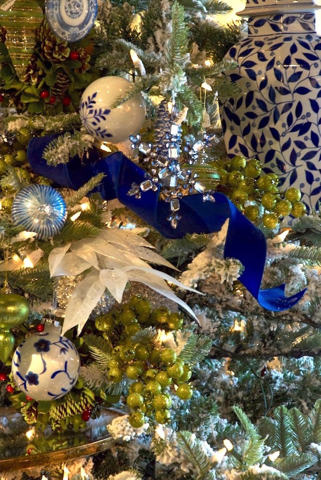 Blue and White Christmas Tree - Laurel Home
