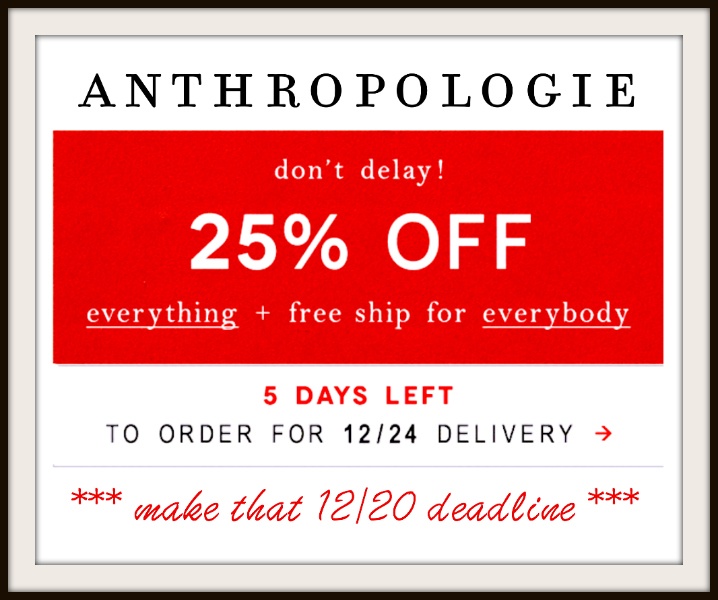 anthro dec 2017 sale Laurel Home