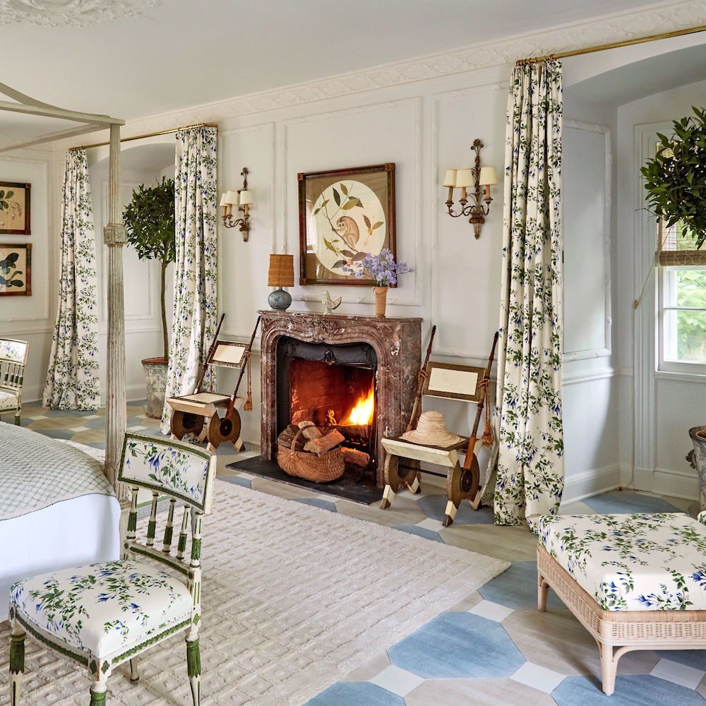 Tory Burch bedroom hamptons home designed by Daniel Romualdez via