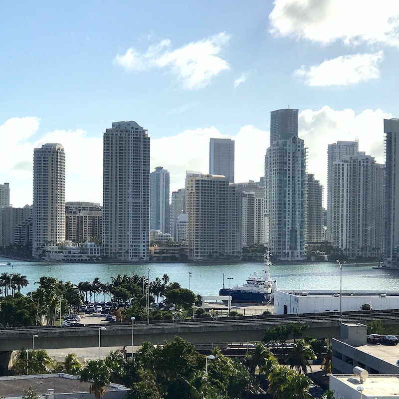 On Board the Enchantment of the Seas Bahama Vacation View of Miami Florida skyline