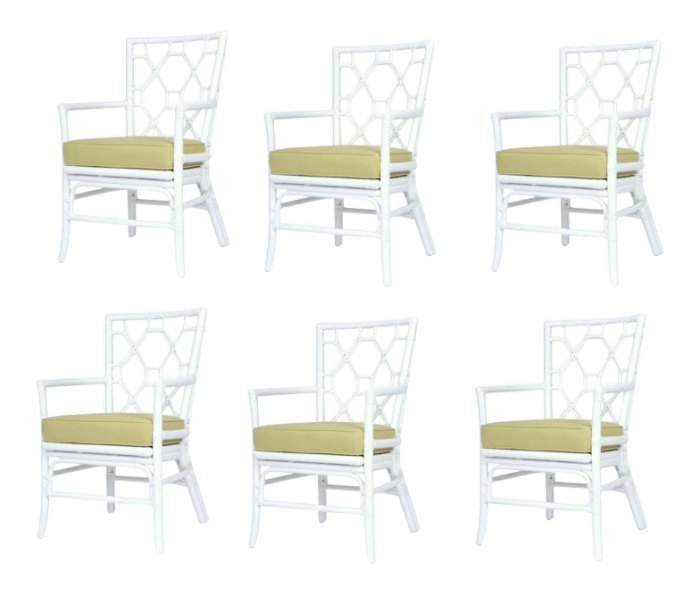 david-francis-white-rattan-dining-chairs-set-of-6-Chairish