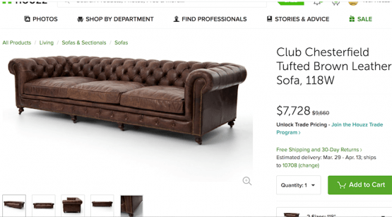 Houzz Club Chesterfield Four Hands, Four Hands Leather Sofa