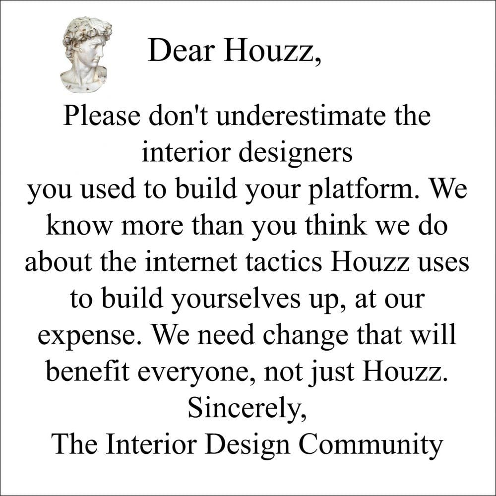 Dear Houzz, Please don't underestimate the interior designers...