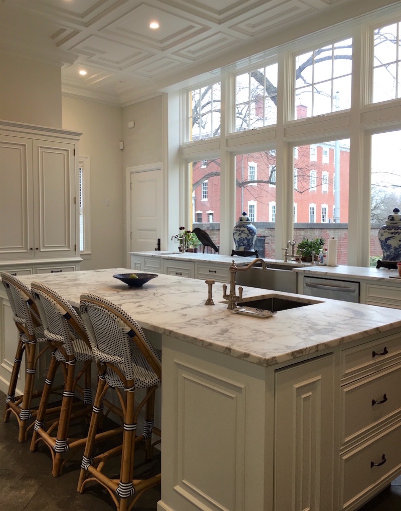 new traditional decorating - beautiful white kitchen renovation - Benjamin Moore White Dove