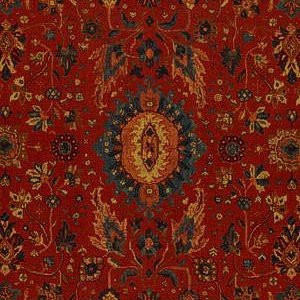 Schumacher Jahanaara Carpet Turkish Red-23201 - mixing fabric patterns