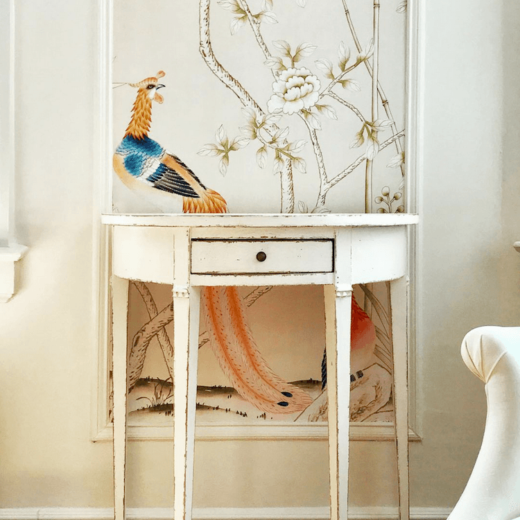 bright bird - mural sources wallpaper my bedroom reno - Benjamin Moore White Dove wall color