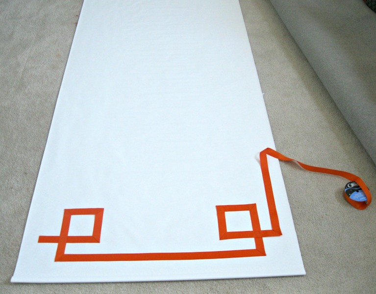 via What the Vita Blog - economical decorating ideas - adding tape to make a Greek Key design on a Roman Shade