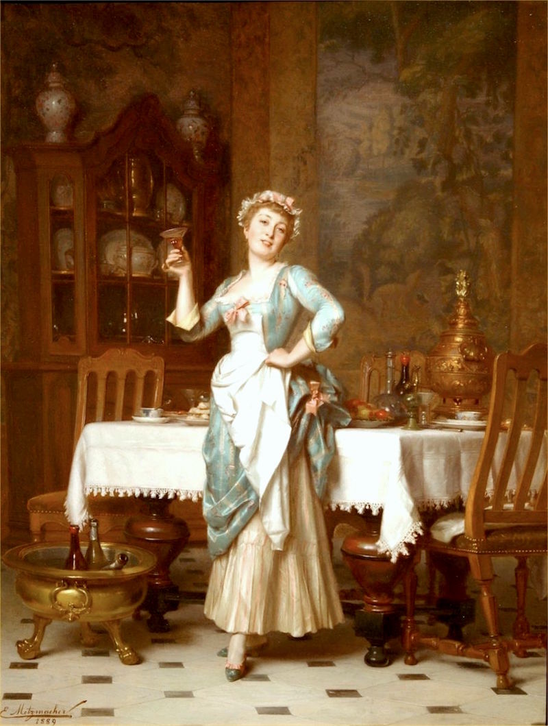 Emile-Pierre_Metzmacher_-_An_Elegant_Maid,_1889
