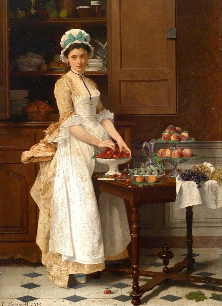 “The Cherry Girl” (1875) by Joseph Caraud (1821-1905)