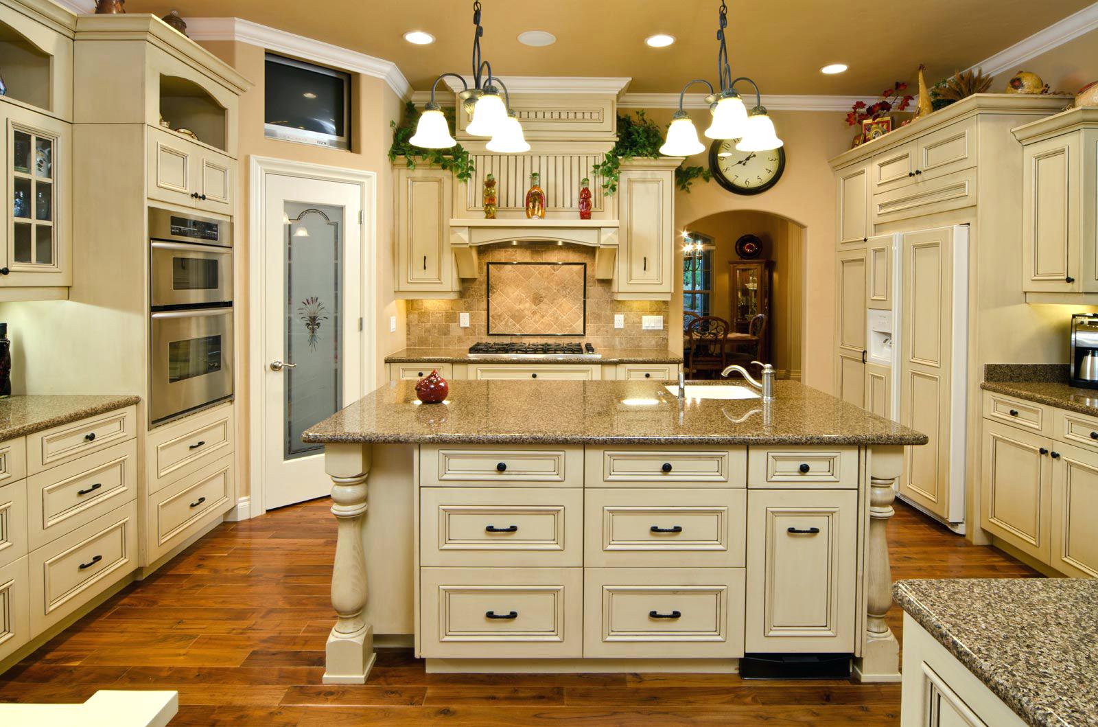 french country light cover over kitchen island