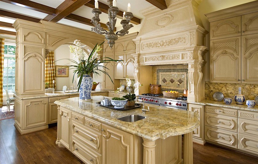 horrible over-the-top-ersatz-meaning-fake-french-country-kitchen
