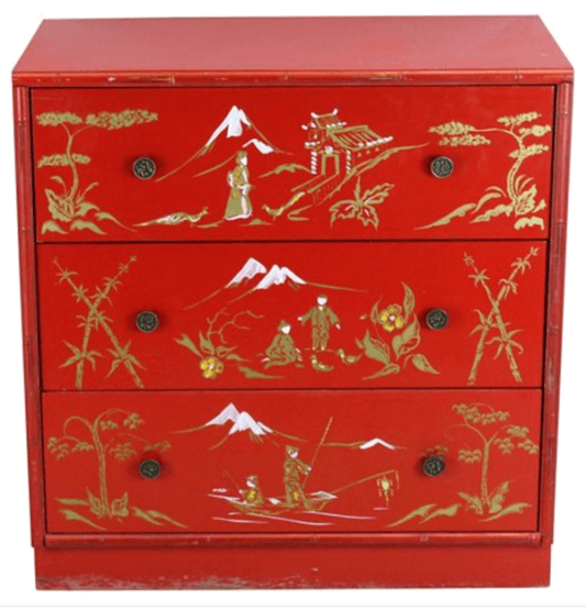 bathroom vanities -red ming chest to use as a bathroom vanity with a new base, perhaps