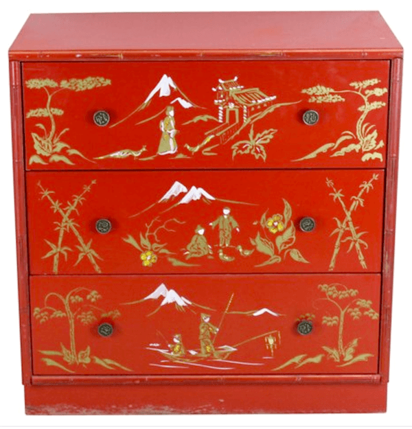 red asian style chest of drawers bathroom vanity Laurel Home