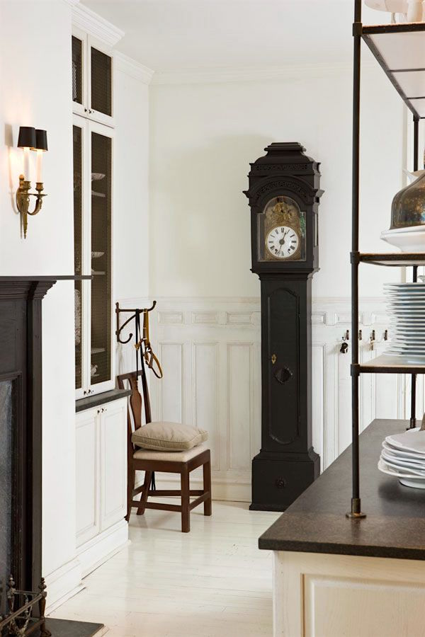 Darryl Carter white and black kitchen-masculine room - classic white kitchens