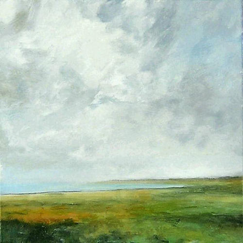 Landscape Oil Painting CUSTOM Large Modern Abstract Sky Cloud BAY ART by J Shears instead of window shutters