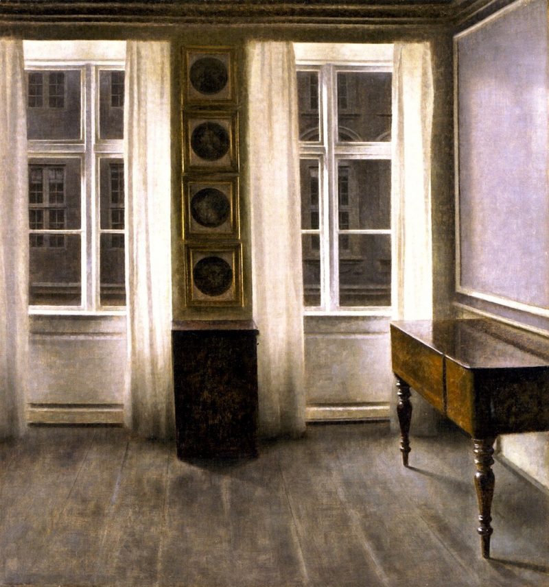 Vilhelm Hammershøi, Drawing Room. The Four Copper Prings, 1905, Oil on canvas, 64 x 61 cm, Private Collection - the redlist