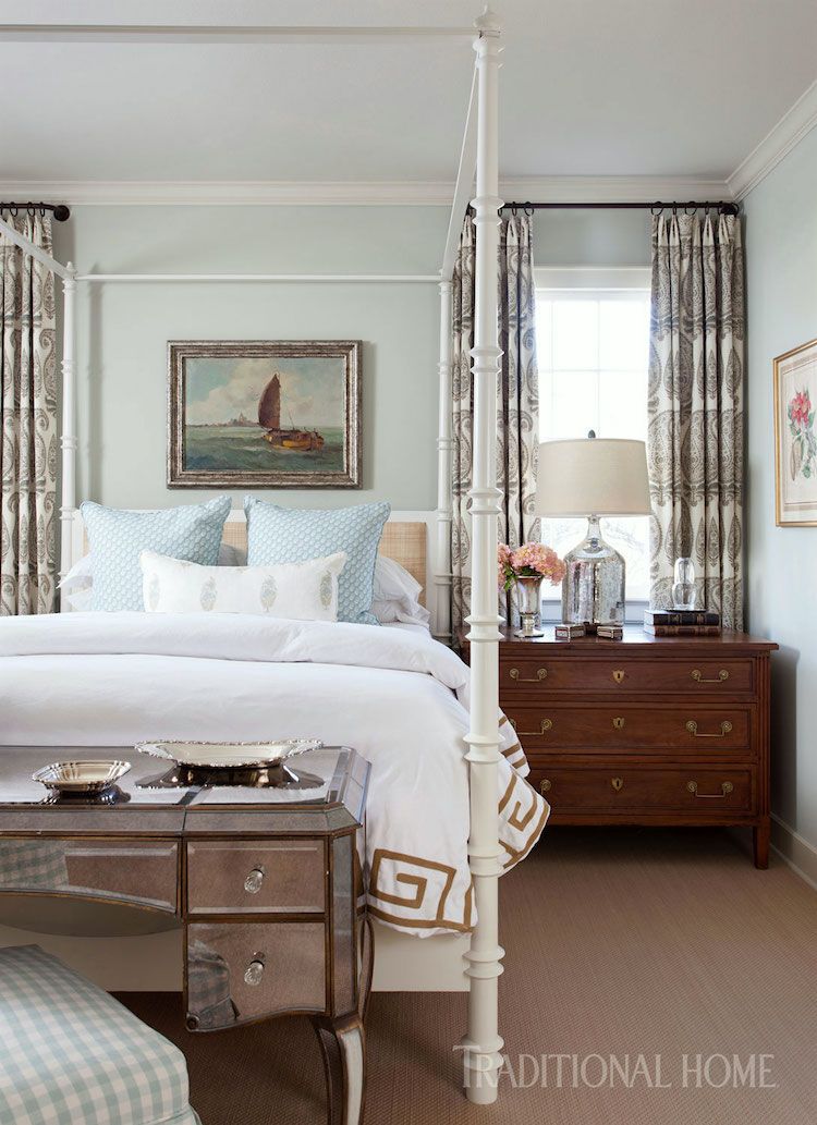 gorgeous bedrooms - Photograpy: Amy Bartlam and Ryann Ford-master-bedroom_greek key pattern on duvet - designer Meredith Ellis