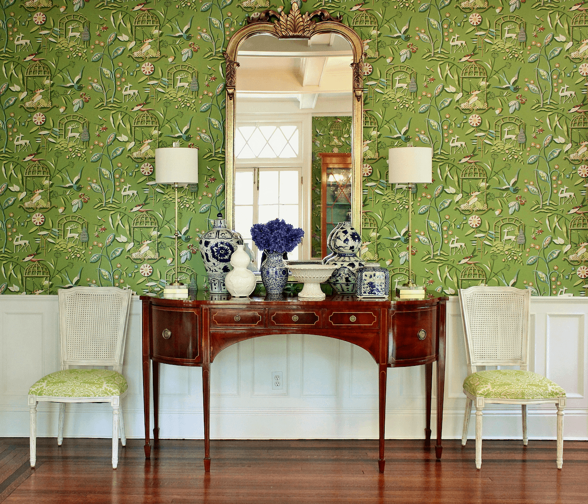 Laurel Bern Interiors Bronxville Dining Room Buffet Mirror