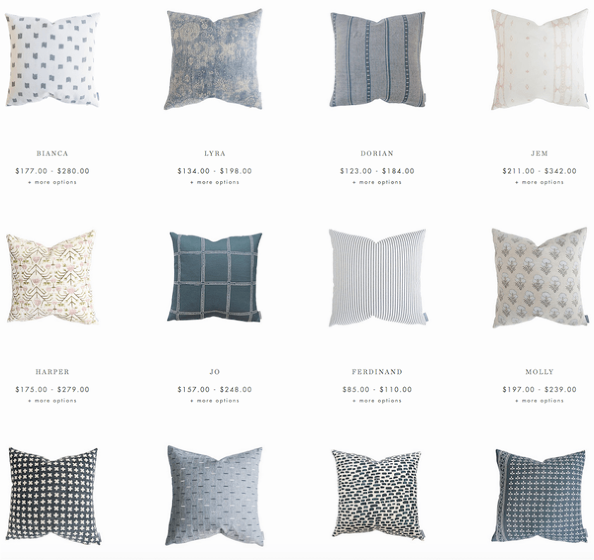 Studio McGee pillows - gray and beige decor