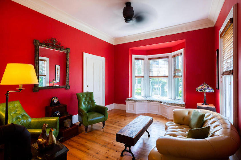 A Beach house decor - red living room