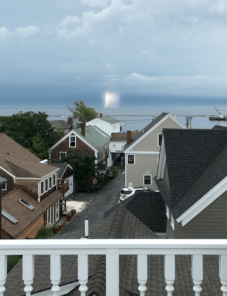 Thunderstorm Provincetown beach house decor - rooftop balcony - White Porch Inn