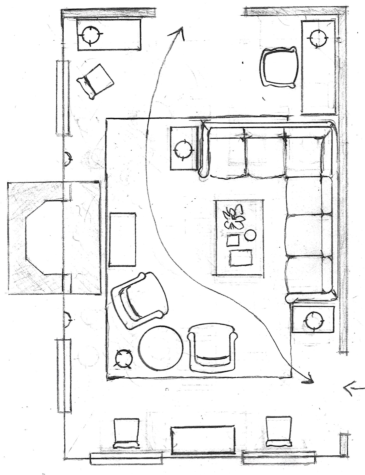 living room floor plans with sectional