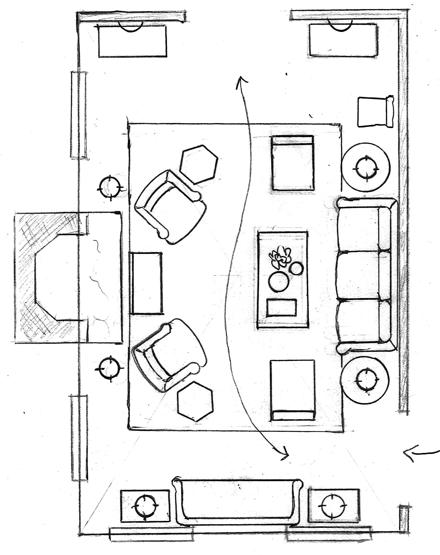 floor plan furnished   living room layout   Laurel Home