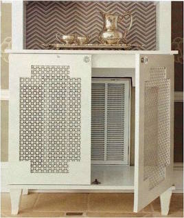 via the sister sophisticate blog air conditioner hidden in cabinet