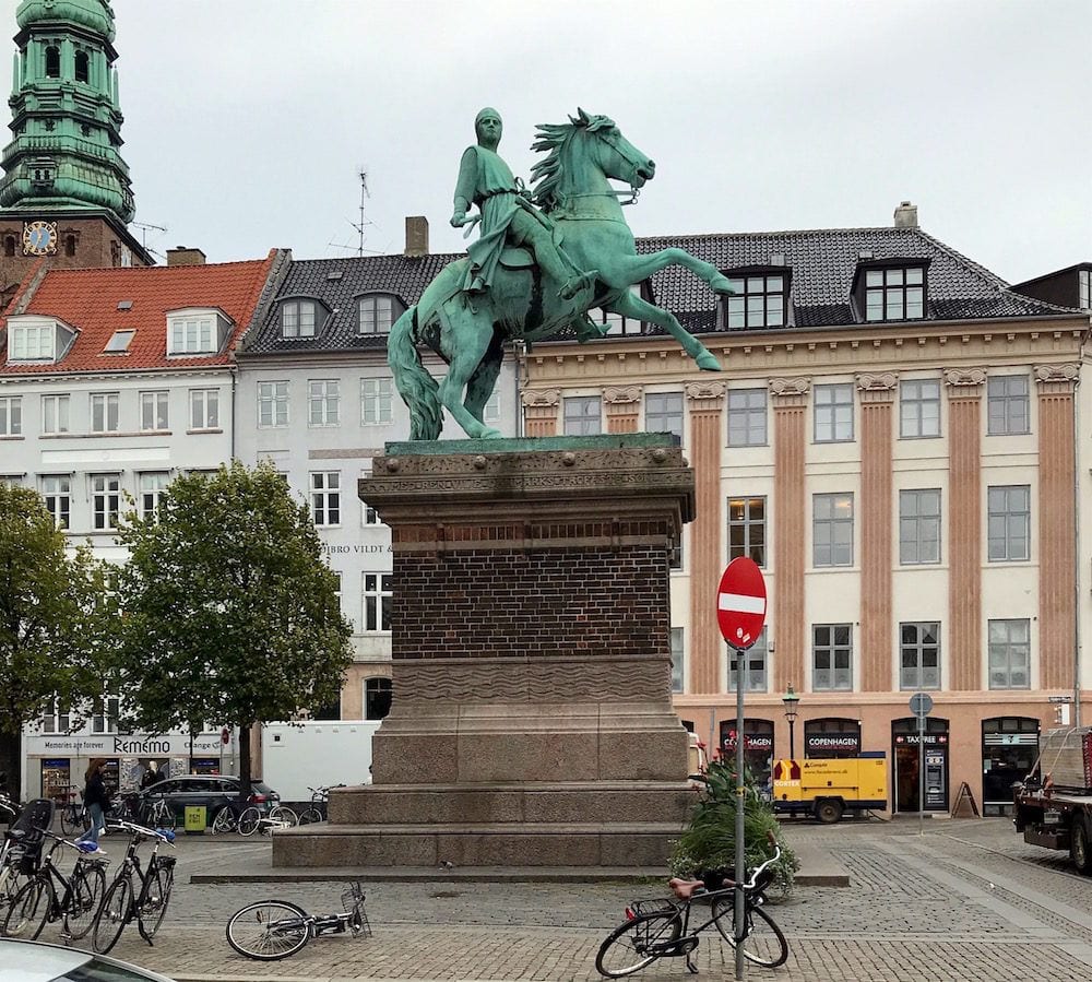 Bronze man on horse statue- Copenhagen design
