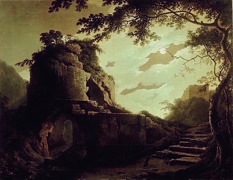 Virgil’s Tomb, by Moonlight - 1782 -Joseph Wright of Derby