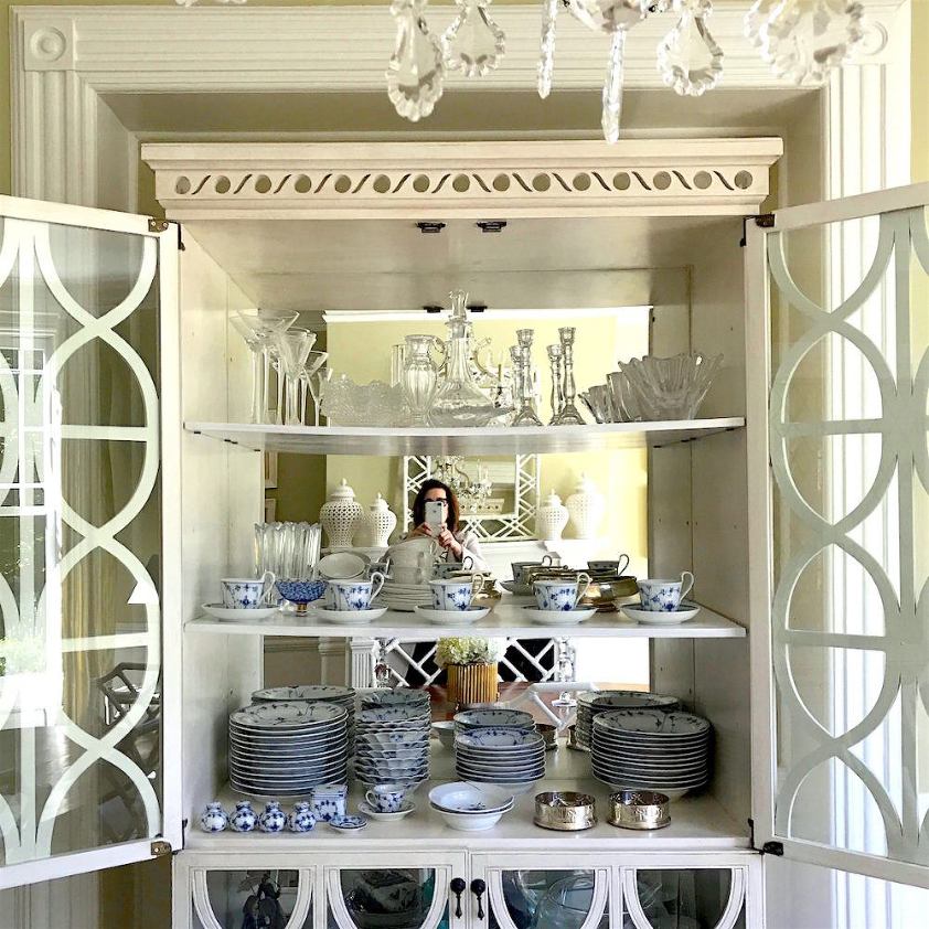 Dining room - china cabinet - interior designer - home stager - Lotte Meister - Rye, NY