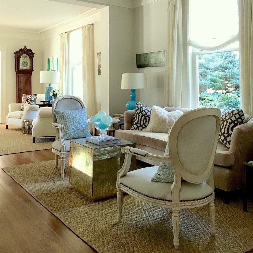 home staging expert Lotte Meister - Rye NY interior designers - living room Pueblo Sisal rug